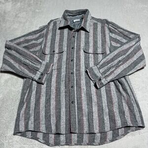 Vintage Fieldmaster Shirt Mens XL Striped Button Up Wool‎ Blend Western